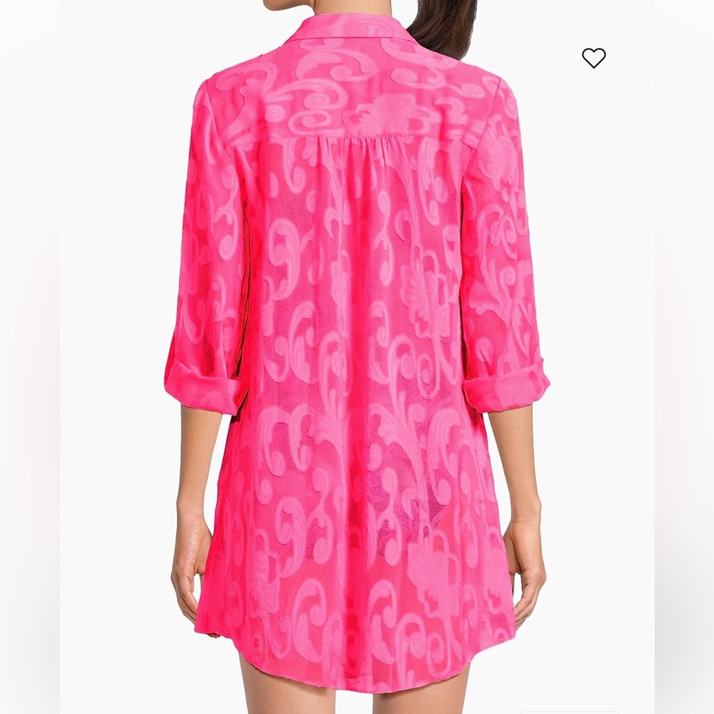 Lilly Pulitzer Natalie Roxy Pink Easy‎ Cover Up Shirt size XXS - Picture 3 of 13